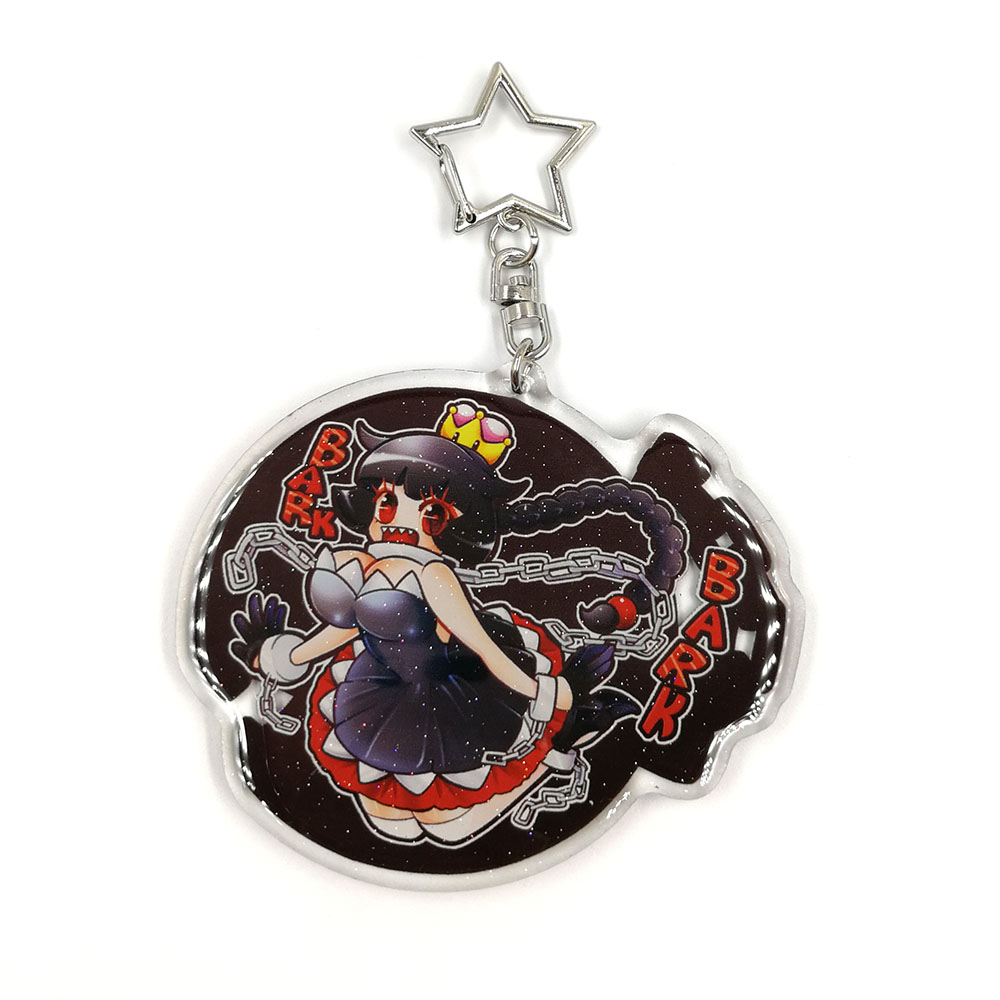 Double-Sided Printing Custom Clear Epoxy Glitter Acrylic Charms Key chains