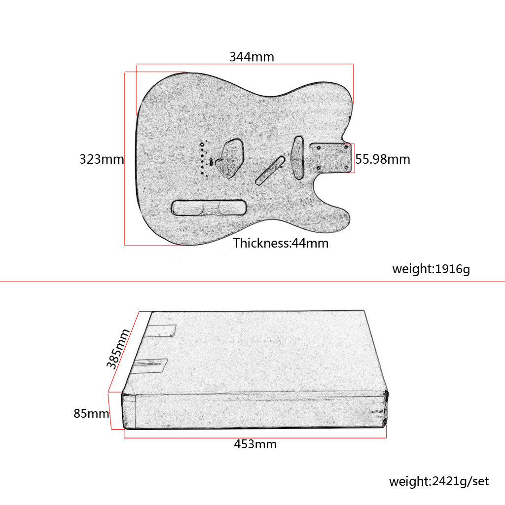 Mahogany Wood Blank Guitar Body For TL Electric Guitars DIY Parts