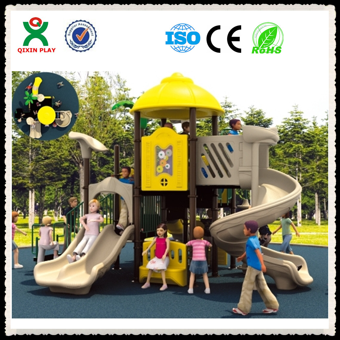 China Manufacturer Playground Slide Used Kids Outdoor Playground Slide For Sale QX-008C