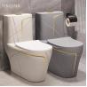 Buy cheap Siphon Flushing Floor Mounted Black White Toilet S Trap Hotel Design from wholesalers