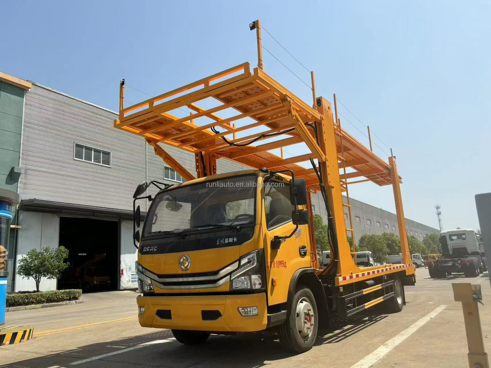 DFAC DongFeng Dollywood Three-bit Plate Double-deck Vehicle Transporter One Tow Three One Tow Four Flatbed Truck
