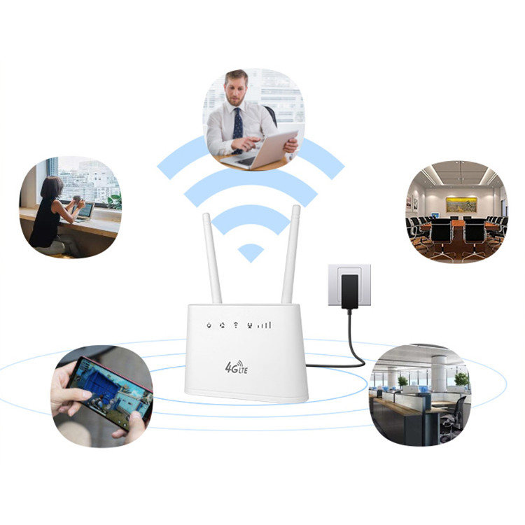 Mobile Hotspot RJ45 RJ11 LAN 2.4 G WiFi Router , Dual SIM 4G LTE Router