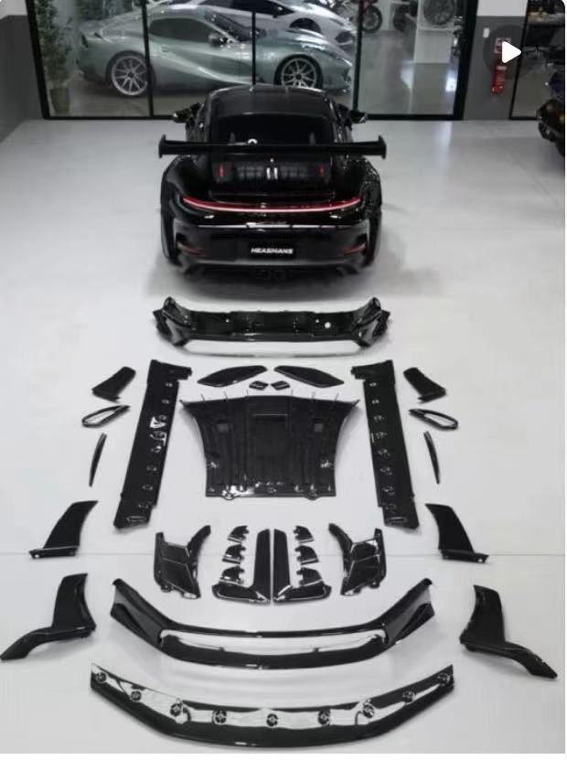 146cm 2020 Porsche 992 Body Kit Front Lip Diffuser Spoiler Hood Body Kit OEM