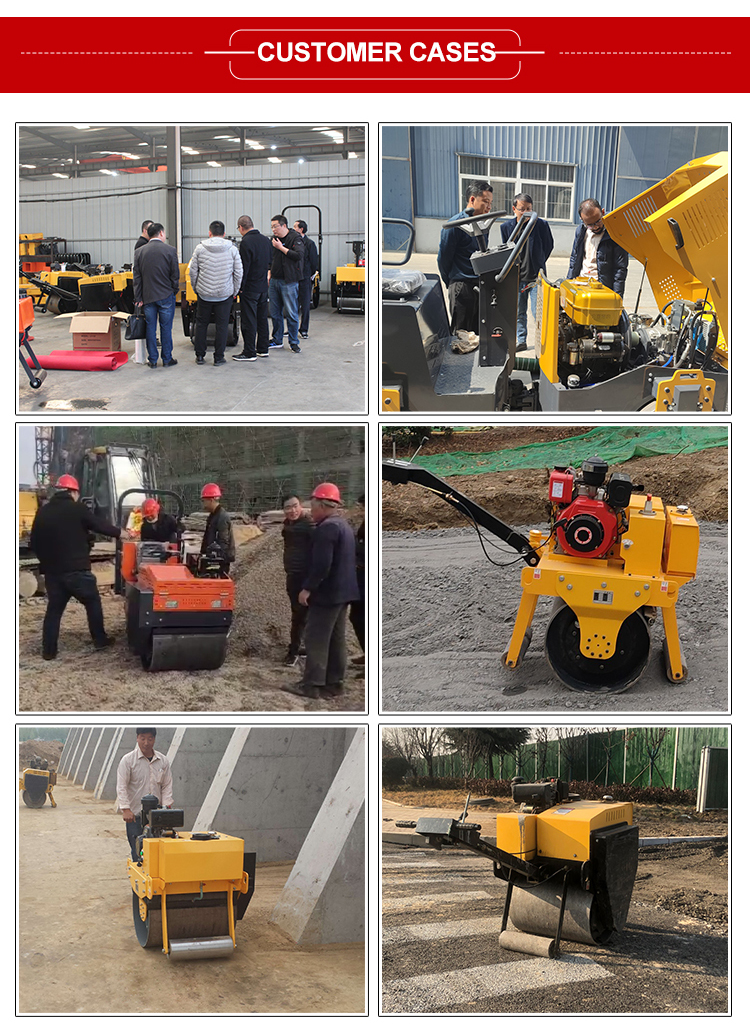 Electric Start 0.3 Ton Walk Behind Single Drum Roller HQ-YL600C for Vibratory Road Repair
