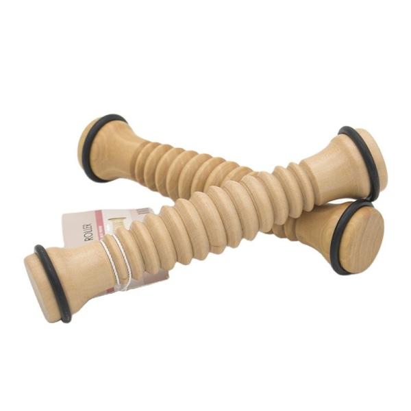 Rubber Wood Foot Massage Roller Screw Shape- Relieve Foot Arch Pain, Plantar