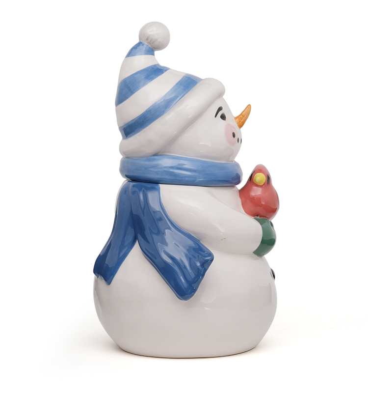 Ceramic Storage Jars With Lids Christmas Holiday Kitchen Coffee Tea Cookie Gift Ceramic Canister Jar 3D Handpainting