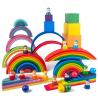 Buy cheap 30cm Pine Wooden Blocks Toys Rainbow Building Blocks Tower Toys from wholesalers
