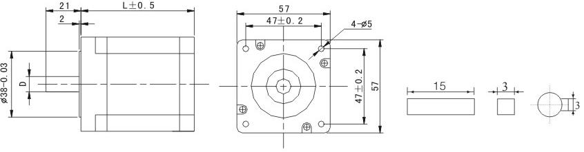 57mm 3 phase stepper motor J364