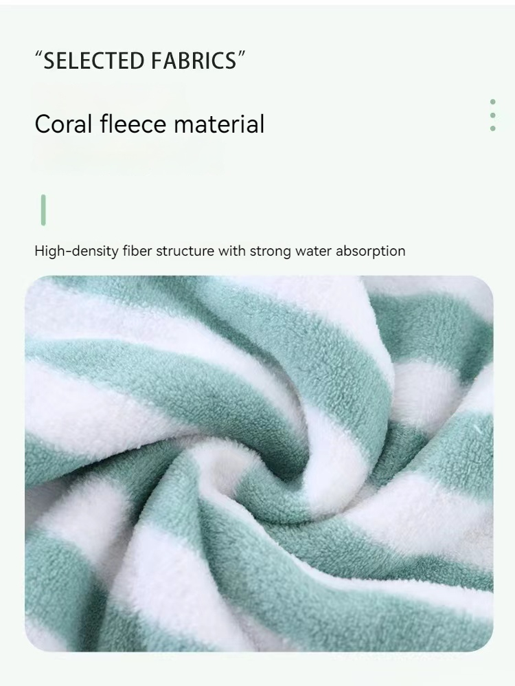 Polyester Towel Bath Towel Sets Wide Striped Colorful Thick Absorbent Coral Fleece Towel
