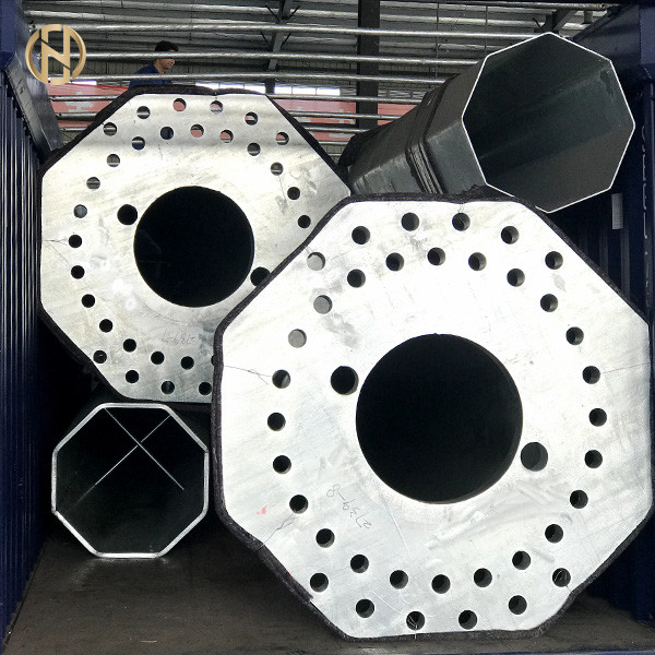 Single Circuit Steel Electric Pole 30-60 Degree 230KV 500KV HDG 38M