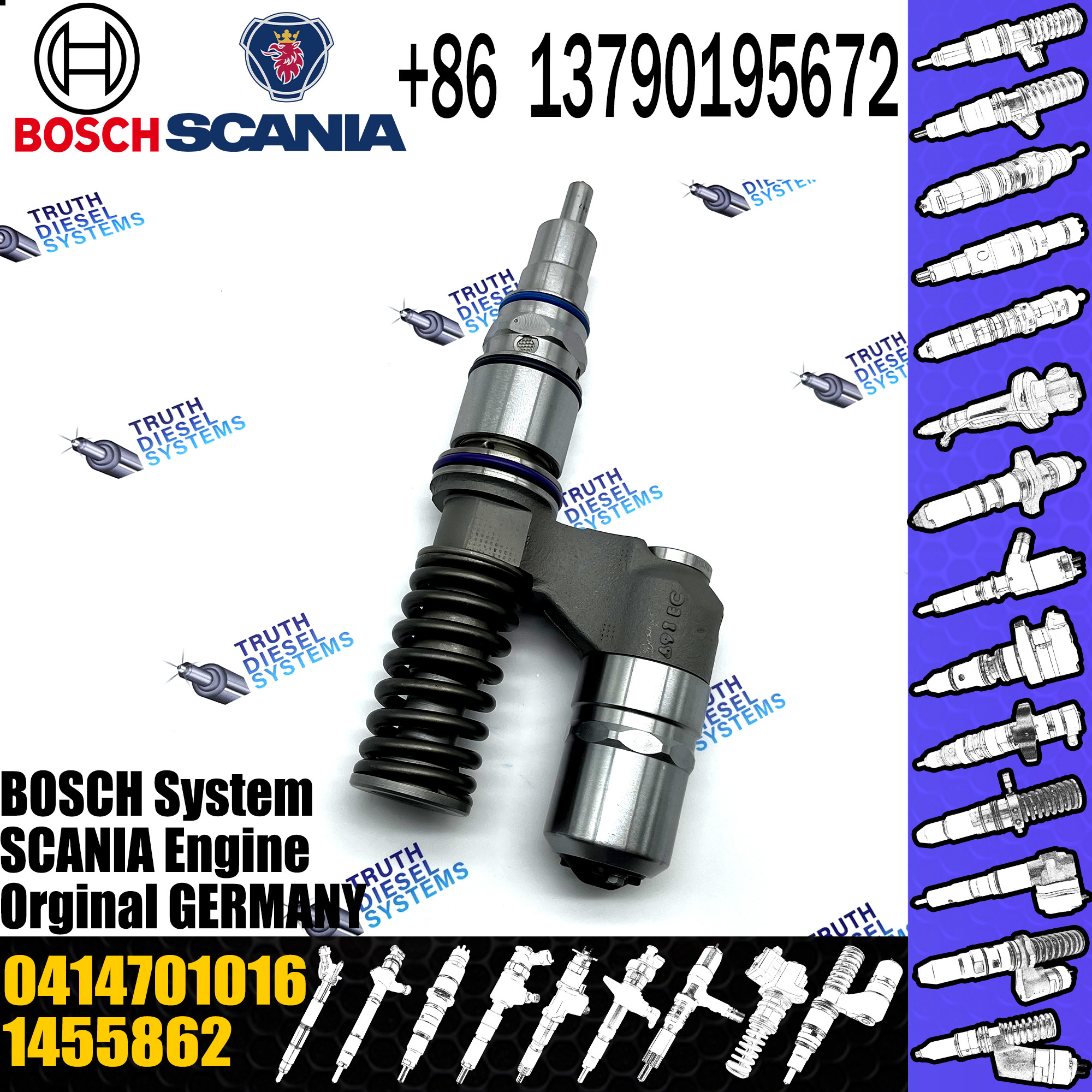BOSCH injetor 0414701016 Diesel fuel Unit pump 1421380 1529752 1497387 1455862 for Scania engine