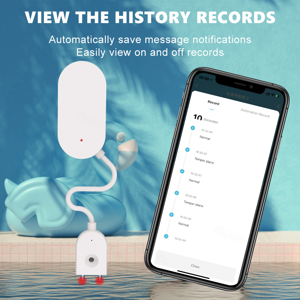 Zigbee Water Leak Sensor Smart Home Notification Alerts Water Flood Leak Alarm Home SecurityTuya Flooding Detector