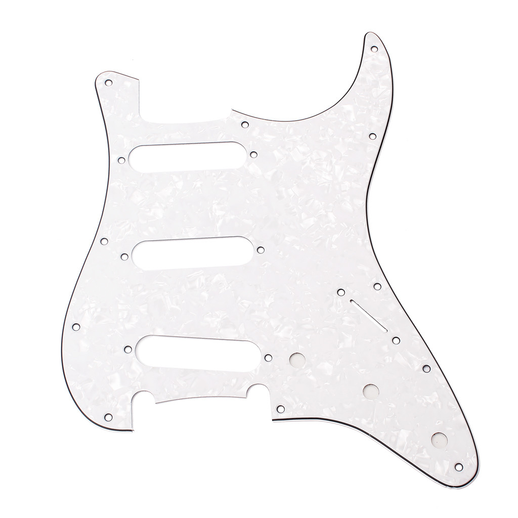 3Ply 11-Hole SSS Electric Guitar Pickguard white pearl Scratch Plate for Stratocaster Style Guitar Accessories Parts