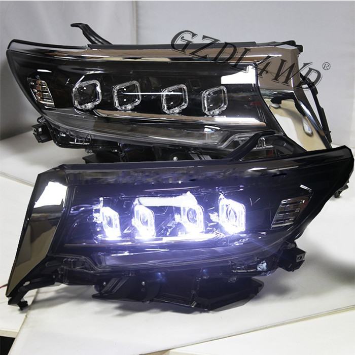 RGB Angel Eye LED Headlights For Toyota Land Cruiser Prado GXL PW Fj150 2018 2019