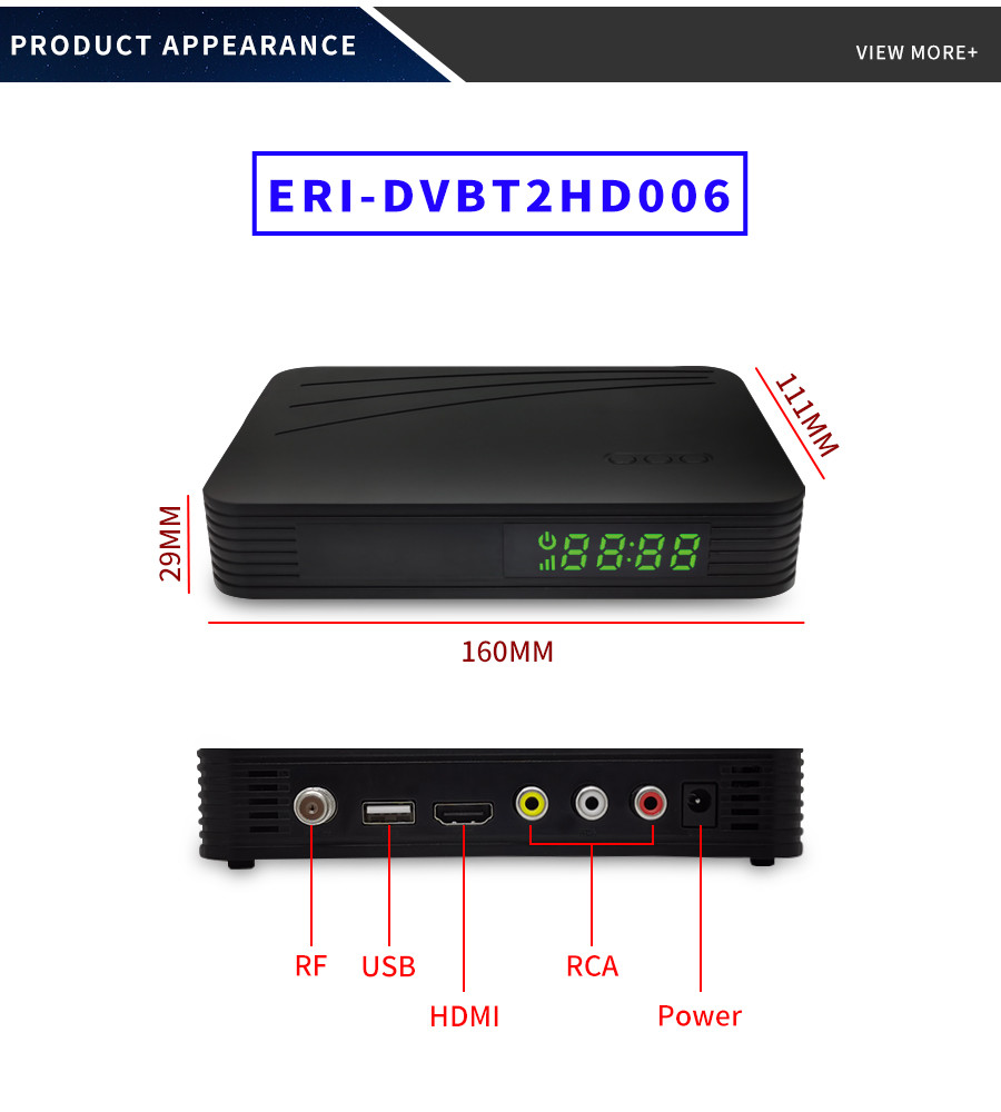 Timer PAL NTSC Dvb T2 Tv Receiver Digital Receiver Box