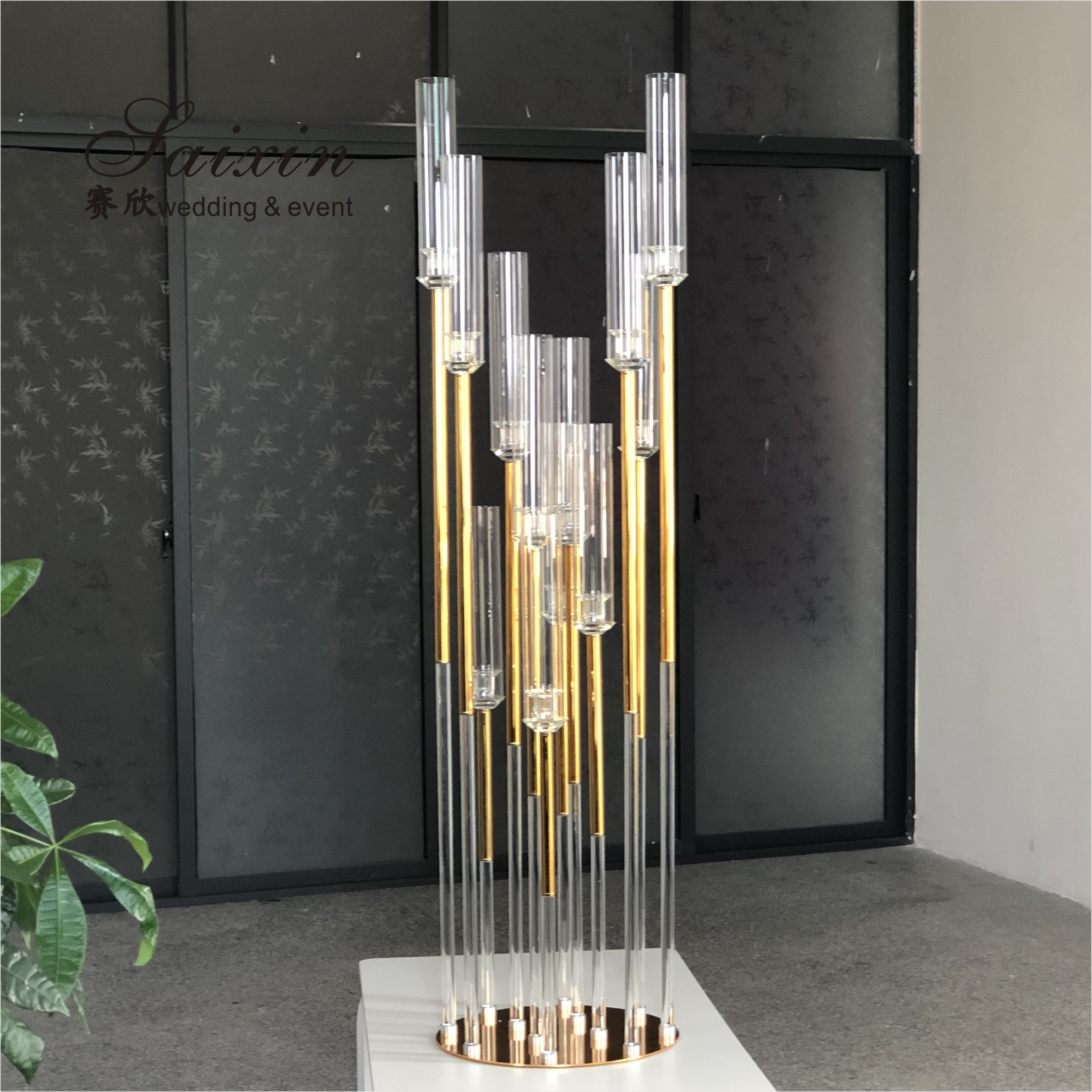 2021 Battery Operated Warm White Flat Flickering LED Pillar Candles For Wedding Candelabras