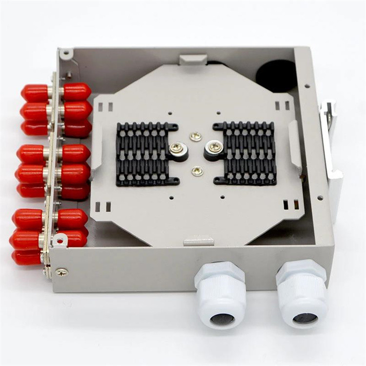 12core Fibre Optic DIN Rail Mount Enclosure With St Duplex Adapter