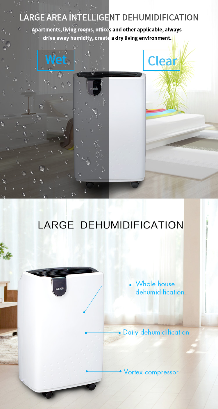 Quiet 25 Pints 210W 1800ml Home Air Dehumidifier