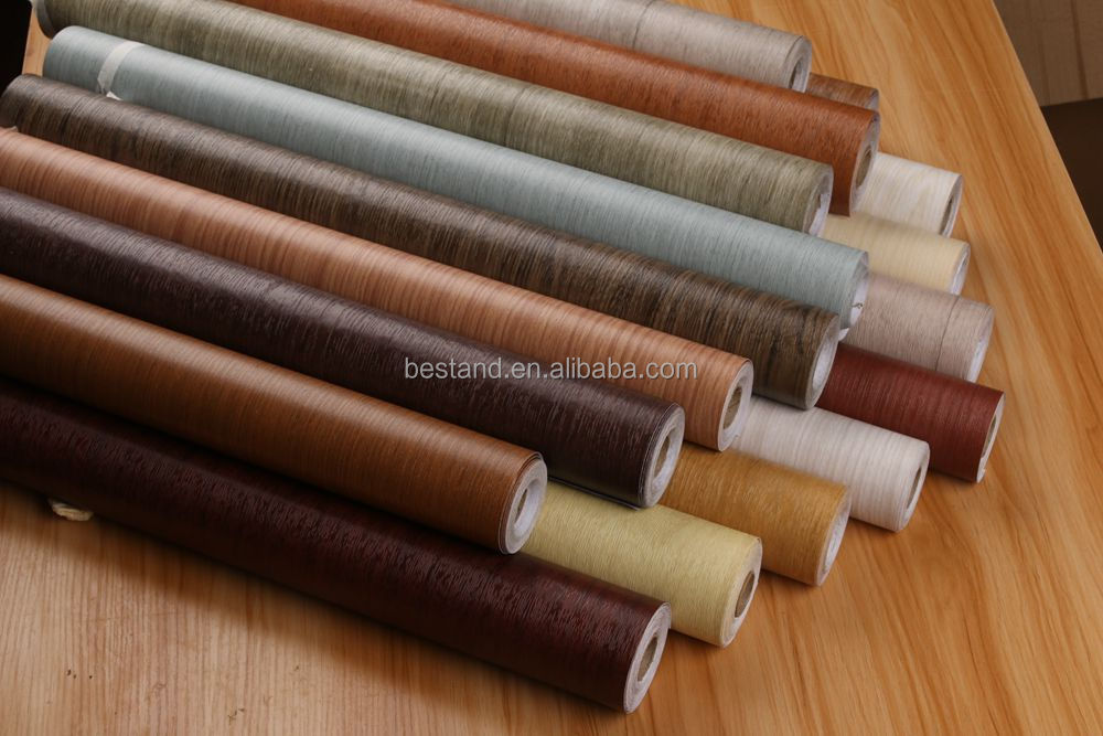 Wood Grain Self-Adhesive PVC Vinyl Wall Panels Modern Style Wallpaper Contact Paper for Door Stickers