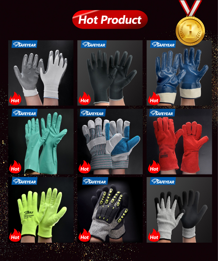 Power Grip Welding Gloves Heat Resistant Hand Gloves For Construction Workers