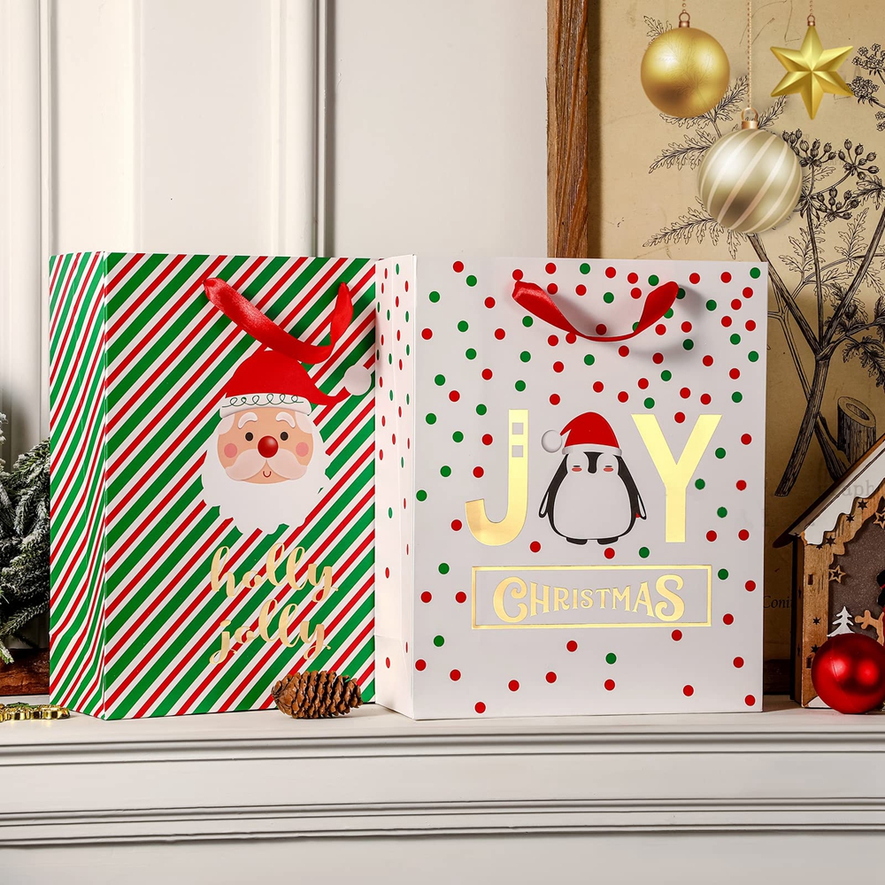 Custom Christmas Style Gift Packaging Card Paper Shopping Bag Logo and Customization