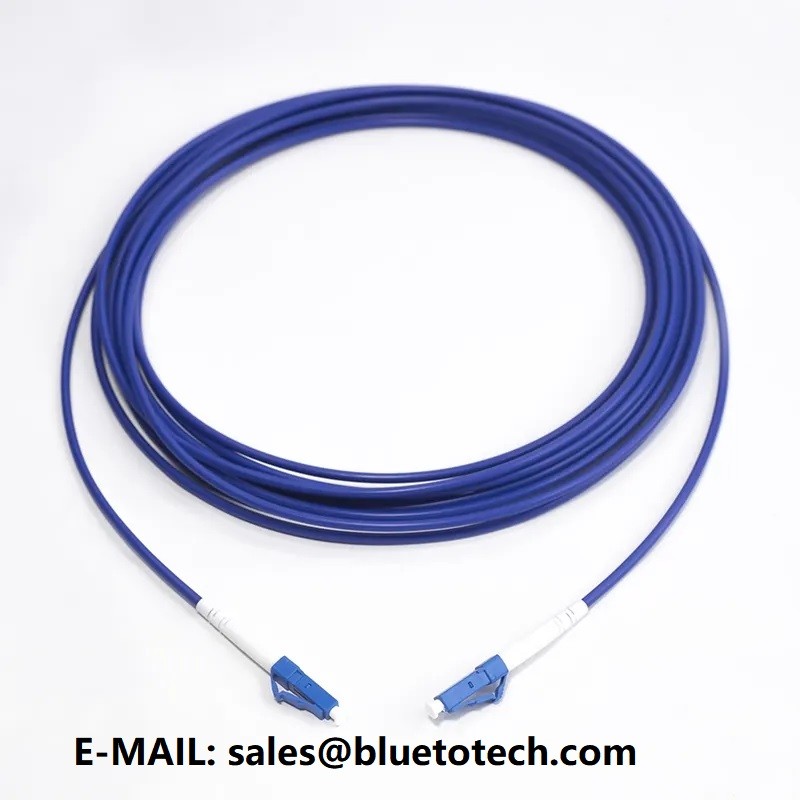 White 2mm Armored Fiber Optic Patch Cord With Pull Rod LC To LC 2.0mm Fiber Optic Armored Patch Cable Single Mode