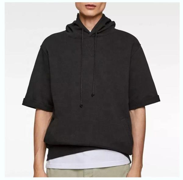 Cotton French Terry Men'S Oversized T Shirt Blanks Drop Shoulder Hoodie In