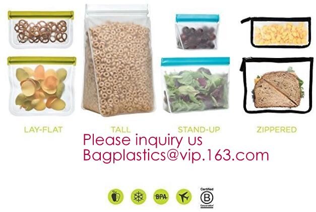 Reusable Silicone Food Storage Bag Washable Silicone Fresh Bag for Fruits Vegetables Meat Preservation bagplastics bagea