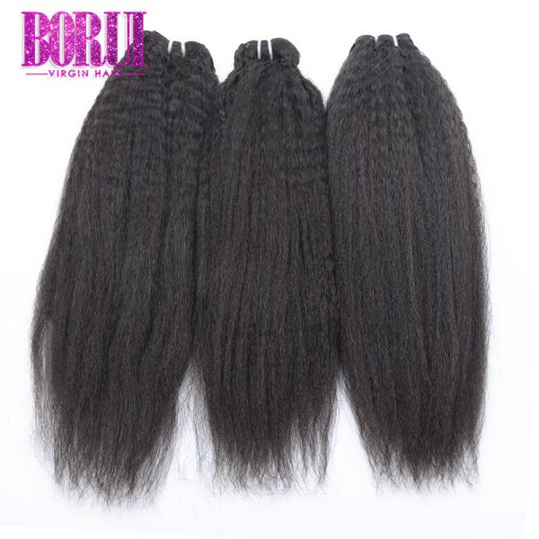 10A Brazilian Virgin Human Hair Natural Color Kinky Straight No Shedding No