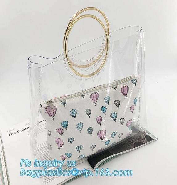pvc candy bag cross body candy shoulder bag with chain, Clear PVC Beautician