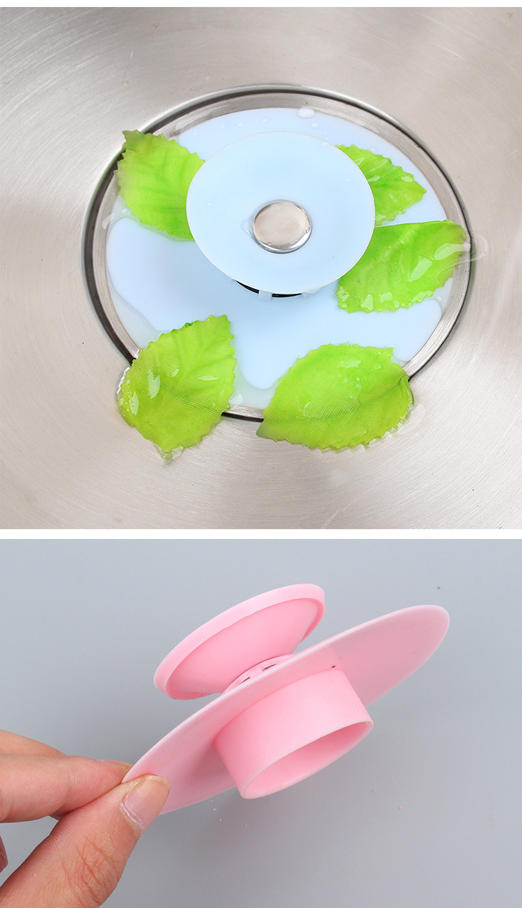Durable Round Push Type Kitchen Silicone Sink Strainer , Factory Wholesale
