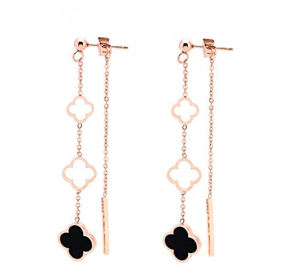 18K Gold Plated Stainless Steel Four Leaf Clover Earrings for Eomen Jewelry 4