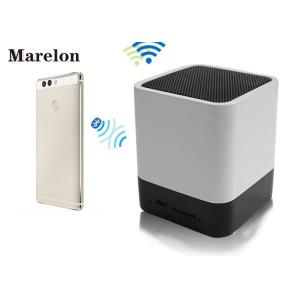 White Mini Desktop Alarm Clock Bluetooth Speaker , Wireless Sound Box With LED Screen