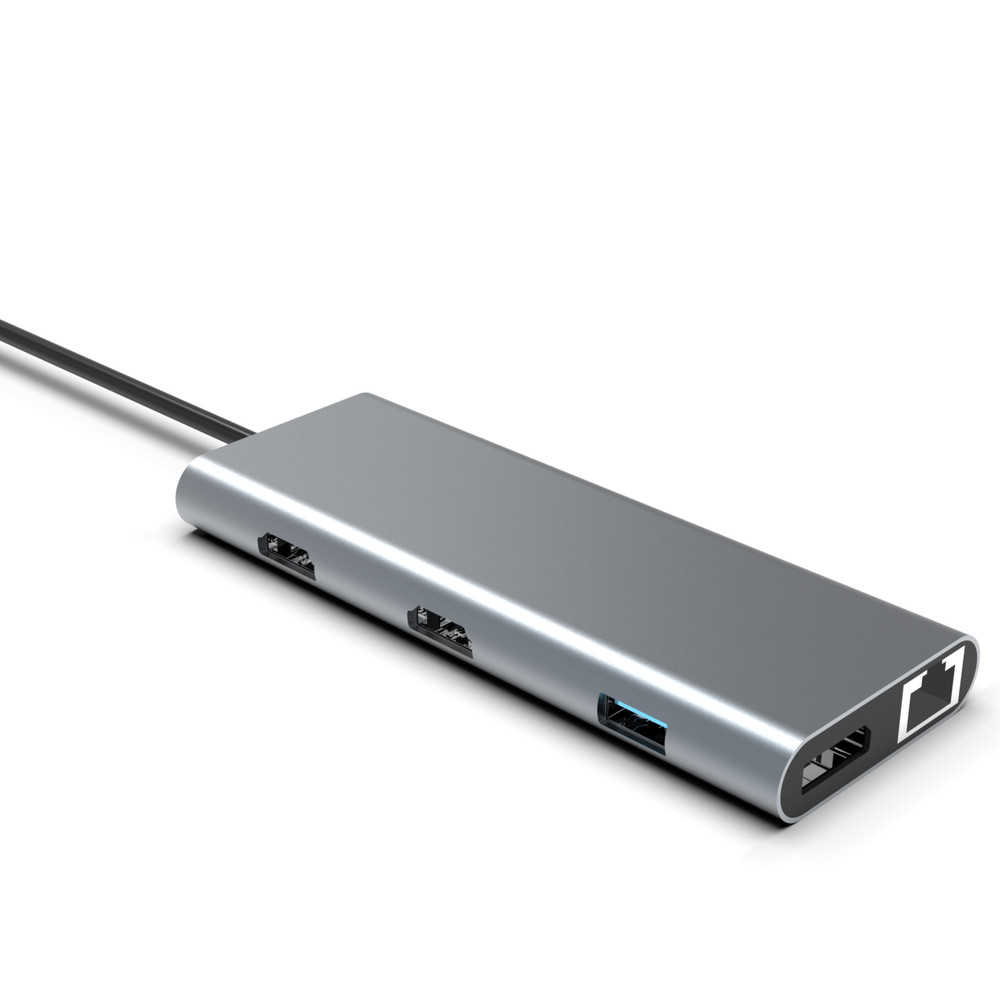 Type C USB Hub Ethernet Docking Station Expand Macbook Connectivity gray for for laptop