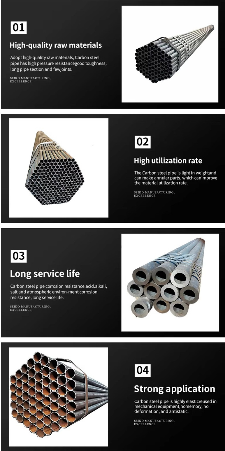 High Quality 10# 20# 45# Q235B Q345C Q195 Q215 Round Steel Mild Steel Seamless Pipes for Fluid
