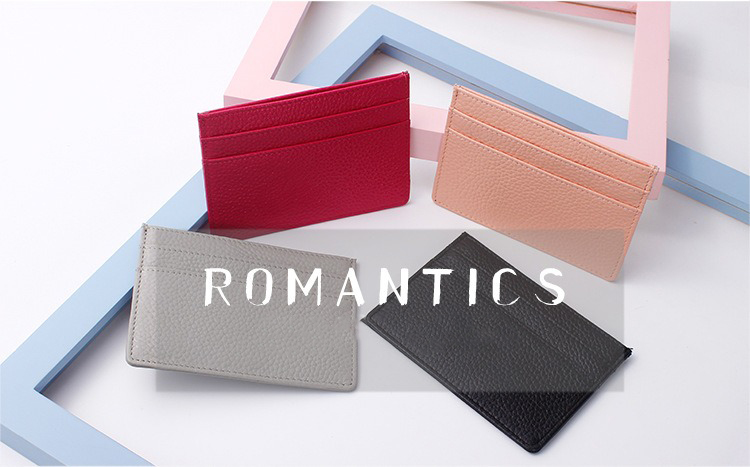 GENUINE LEATHER Slim Embossed Personalized Uv Print Monogrammed Credit Card Holder Wallet