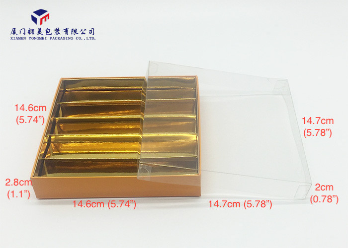 Rectangle Shaped Rigid PET Cover Custom Plastic Packaging For Chocolate Box