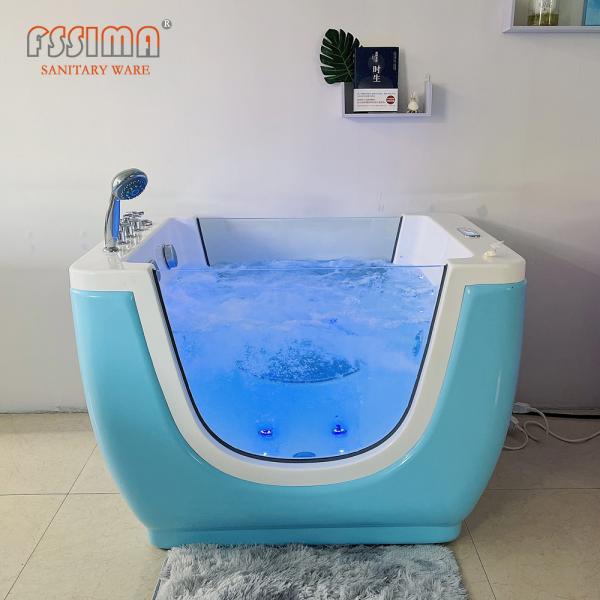 Acrylic Fiberglass Baby SPA Bathtub Freestanding Massage For Hotel Villa