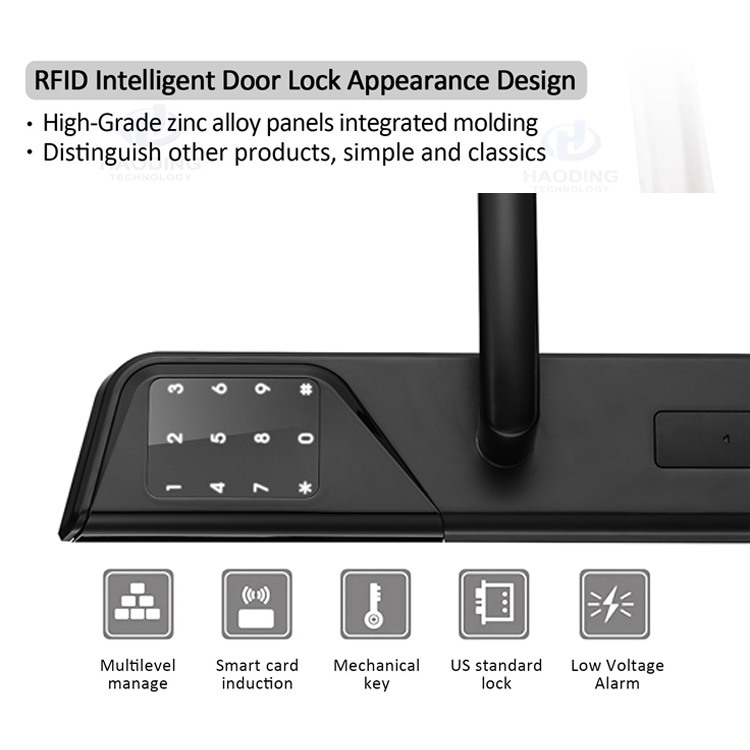 Aluminum Alloy Smart Hotel Lock Biometric Digital Card Door Lock