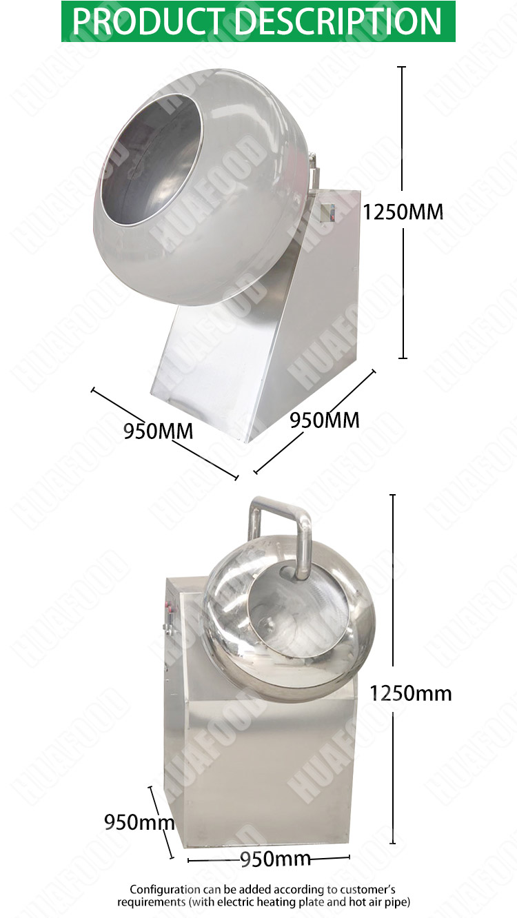 Zhengzhou manufacture peanut sugar coated tablets powder coating machine