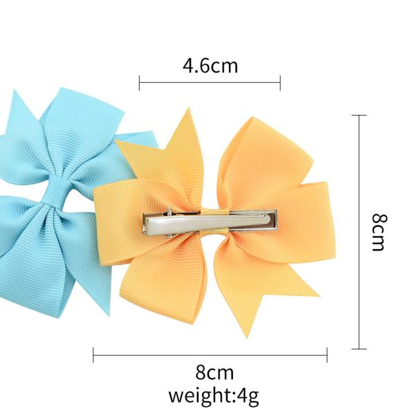 3 Inch Hair Bow Ribbon Hair Clip Purple White Gold 40 Colors Solid Ribbed Tape