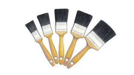 Natural Black Bristle Paint Brush Double Boiled 60mm 80mm