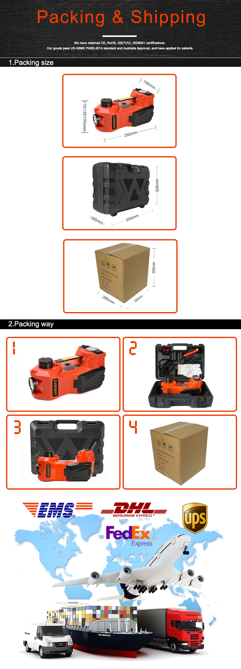 Multifunction Electric Hydraulic Trolley Jack With Air Compressor