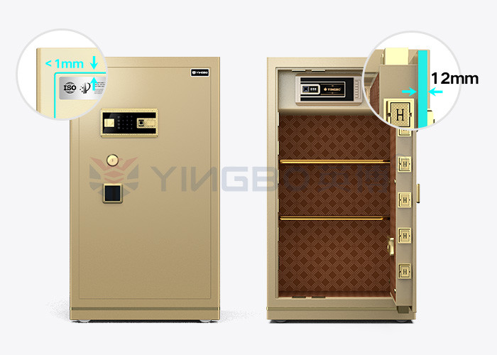 Dual Alarm Fingerprint Key Operated Luxury Safe Box For Office Security YB/N7-100