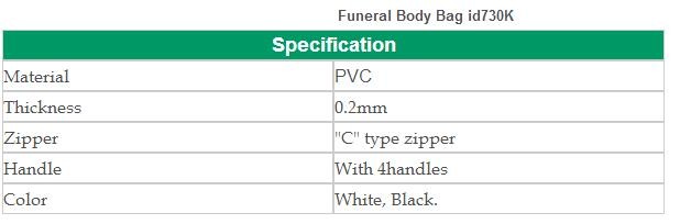 Medium duty funeral body bag MD01 for hospital , white or black