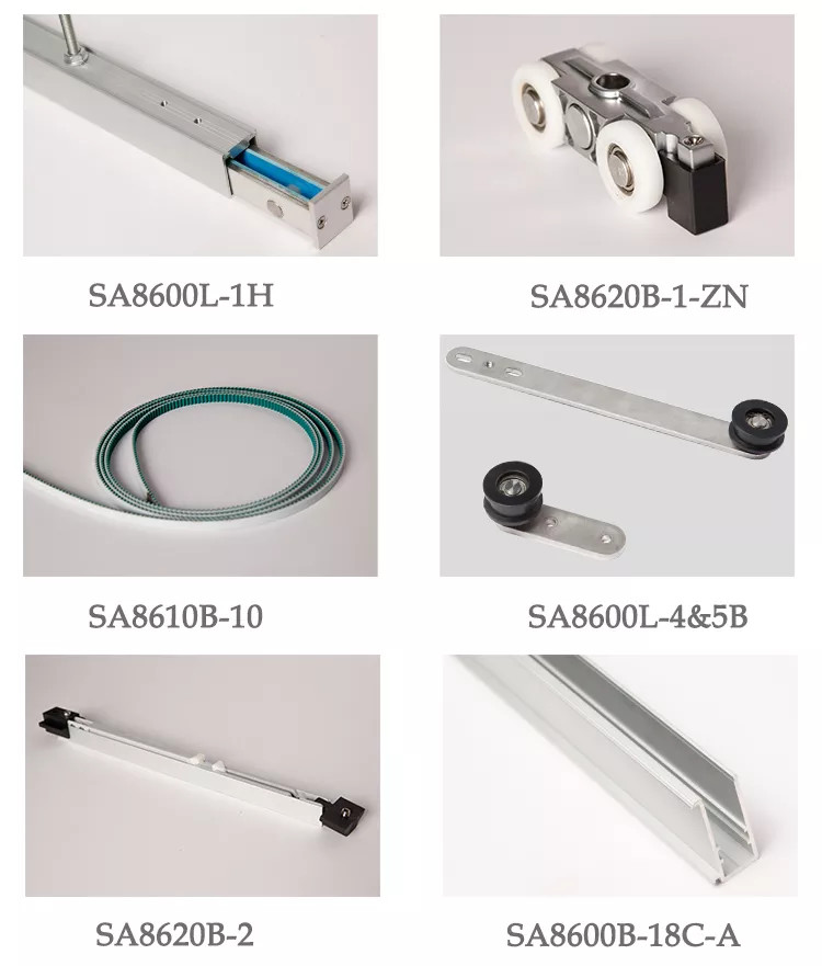 Interior Frameless Tempered Glass Sliding Door Synchronous Soft Closing