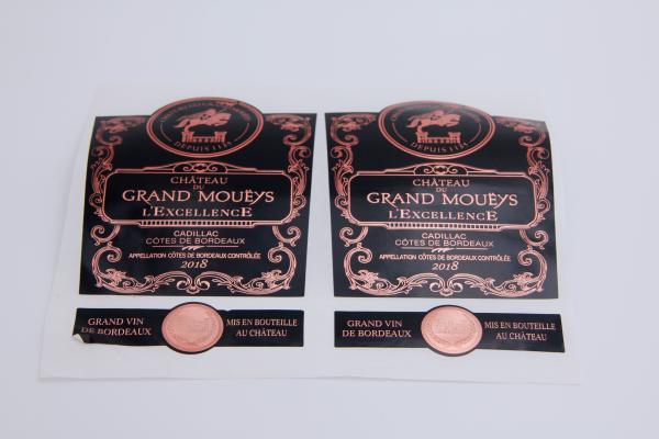 Custom Embossed Gold Foil Stickers Seal For Certificates Red Wine Bottle Sticker