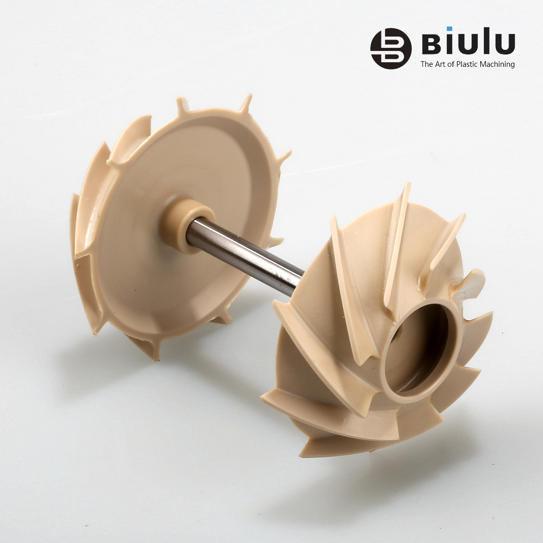Custom Color PEEK Plastic Machining Impeller Plastic CNC Machining PEEK Parts