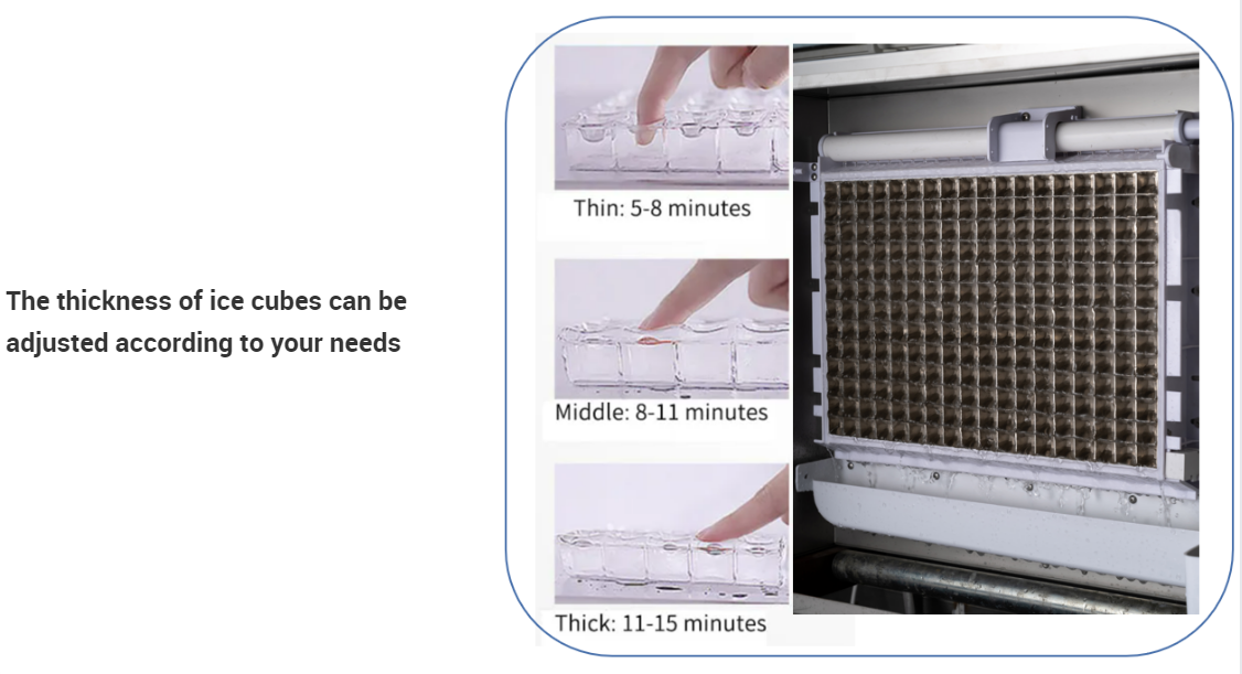 300-500kg/24h Automatic Ice Cube Maker for Cooling Drinks in Stainless Steel Material