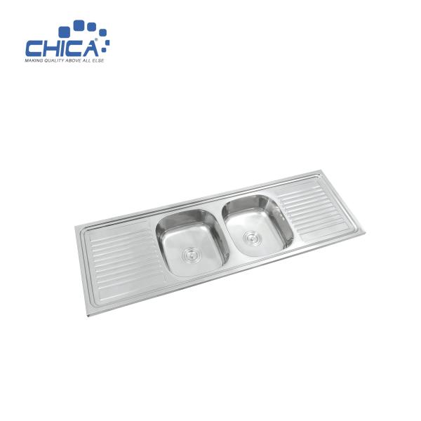 double bowl modern international SUS304 tainless steel simple style kitchen sink